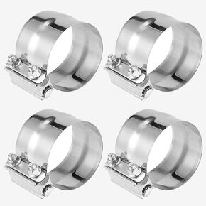 4 PCS 4 Inch Exhaust Band Clamp, Stainless Steel Lap Joint Exhaust Clamps Repair Parts for Seal Muffler Insets, Outsets, Elbow Joints,