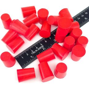 .625" x .781" STP2 Silicone Rubber Plugs - 25 Pack - Tapered Stoppers for Powder Coating, Painting, Ceramic Coating, Sealing Holes - Non-Toxic, Flexible, Reusable