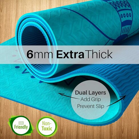 Kids Yoga Mat - PVC Free - Double Layered TPE Foam in Saudi Arabia