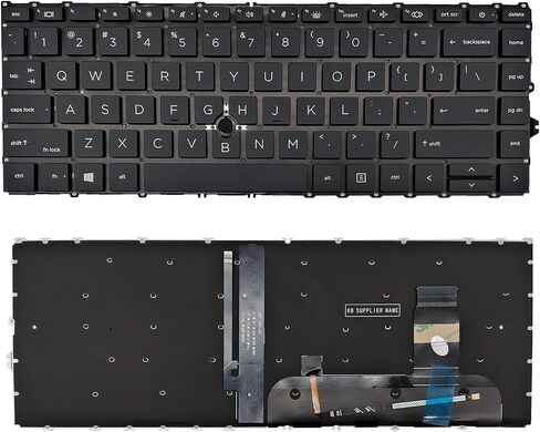 لوحة مفاتيح بديلة للكمبيوتر المحمول HP EliteBook 840 G7 840 G8، 845 G7 845 G8، 745 G7 745 G8 تخطيط أمريكي مع مؤشر أسود in Kuwait