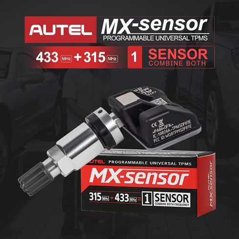 Autel TPMS Sensor MX-Sensor 315MHz+433MHz 2in1 TPS218 Tire Sensor Tire Pressure Monitoring System Sensor Program Universal Replace 98% of OE Sensor SAE Standard J1205/J120 (Metal Valve Stem, 1pack) in Saudi Arabia