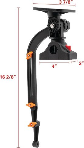 Extreme Max 3006.8669 Universal Fish Finder Head Unit & Transducer Arm Rod Holder Mount for SUPs & Kayaks, Black in Saudi Arabia