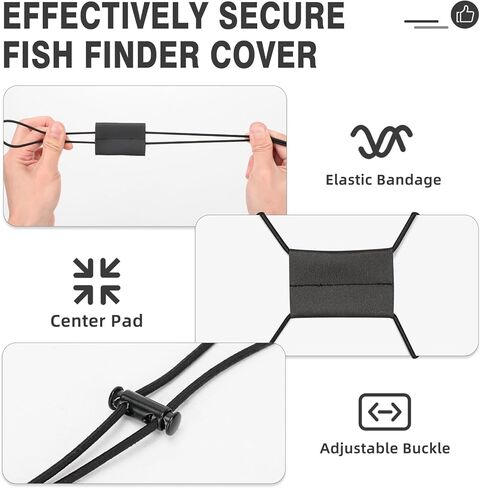 قطعتان من حزام غطاء الرسم البياني لصيد الأسماك، قم بتأمين غطاء الرسم البياني لصيد الأسماك الخاص بك مع بنجي مكتشف الأسماك - حزام قابل للتعديل للسفر in Kuwait