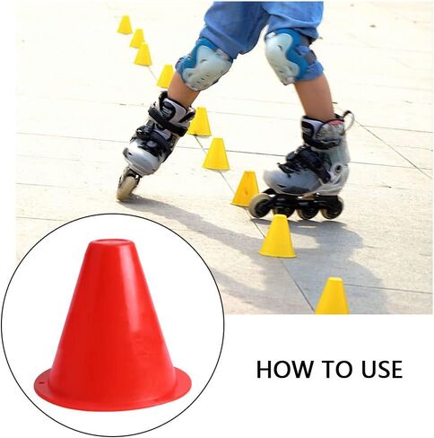 10 Pcs Soccer Training Cone Rollerblading Piles Football Barriers Plastic Field Marker Holder Accessory for Soccer Football Kids Sports Roller in Saudi Arabia