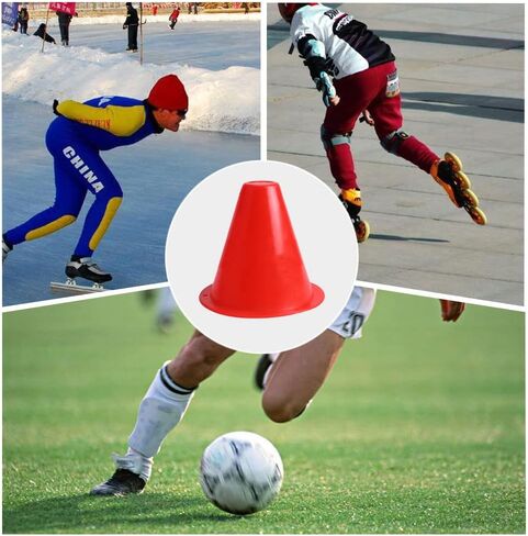 10 Pcs Soccer Training Cone Rollerblading Piles Football Barriers Plastic Field Marker Holder Accessory for Soccer Football Kids Sports Roller in Saudi Arabia
