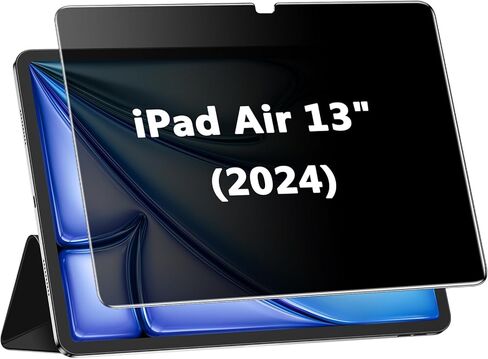 واقي شاشة للخصوصية لجهاز iPad Air 13 بوصة 2024/ iPad Air الجيل السادس، زجاج مقسى مضاد للتجسس 9H، مضاد للخدش، خالٍ من الفقاعات in Kuwait