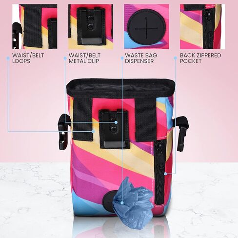Dog Treat Pouch, Dog Training Treat Bags, for Treats, Toys, Built-in Poop Bag Dispenser, 3 Ways to Wear in Saudi Arabia