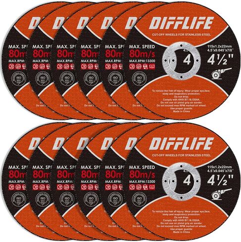 Cut-Off Wheels Cutting Wheel Disc 4-1/2"x3/64''x7/8'' Thin Metal Stainless Steel Cutting Cut Off Disc Blades Grinding Wheel for Angle Grinders (6) in Kuwait