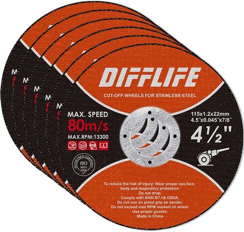 Cut-Off Wheels Cutting Wheel Disc 4-1/2"x3/64''x7/8'' Thin Metal Stainless Steel Cutting Cut Off Disc Blades Grinding Wheel for Angle Grinders (6) in Kuwait