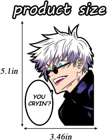 5.1 "غوجو مائي Peeker أنيمي ملصقات السيارات الكرتون كول ويندوز اغطية السيارات الجسم الأمتعة غطاء صندوق السيارة غطاء خزان الوقود الفينيل مقاوم للماء in Kuwait