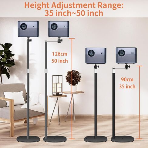 Projector Mount, Universal Projector Stand Height Adjustable 35" to 50" with 360° Angle Rotation, Space-Saving, Compatible with Projectors Vlog DVR Cameras, for Home Office Outdoor Movie in Saudi Arabia