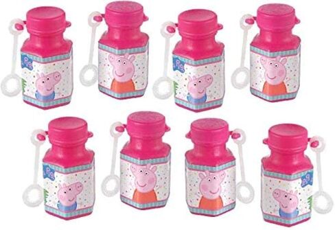 Peppa Pig Confetti Party Mini Bubbles - 0.6oz (Pack of 8) - Pink Plastic Bubble Bottles - Perfect for Birthday Celebrations in Saudi Arabia