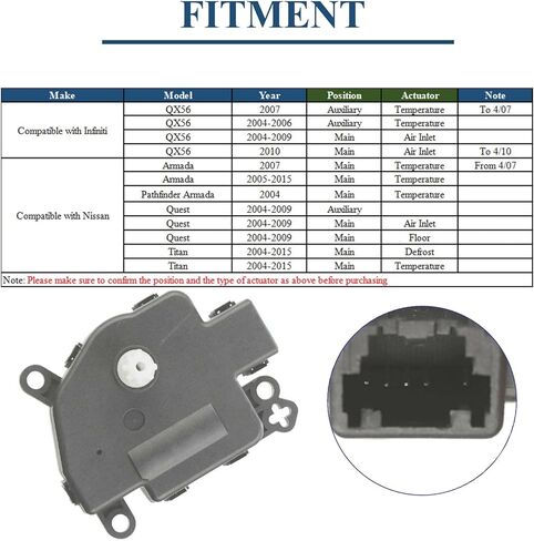 Main or AuxiliaryHVAC Air Door Actuator Heater Blend Door Levers for Infiniti QX56 Nissan Titan Armada Quest in Saudi Arabia