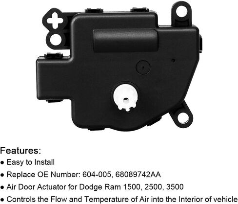 مشغل باب الهواء PUENGSI 604-005 HVAC لـ 2011-2018 Ram 1500 | 2500 | 3500 | 4500 | 5500, 2009 2010 دودج رام 1500 | 2500 | 3500، يستبدل # 604005، 68089742AA in Kuwait