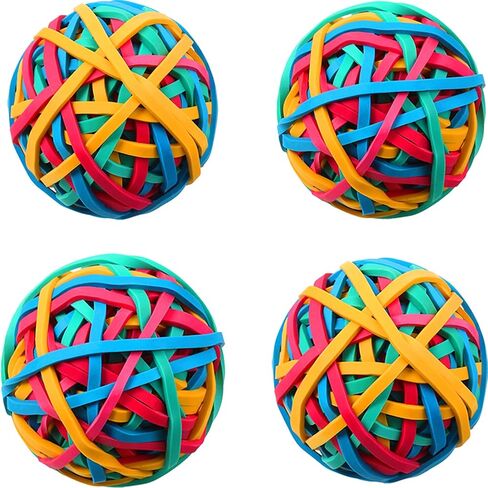 4 Roll Rubber Band Elastic Ball About 400 Pieces Colorful Rubber Bands Stretchable Rubber Band Balls Stationery Holder Elastic Band Loops for DIY, Arts and Crafts, Document Organizing in Saudi Arabia