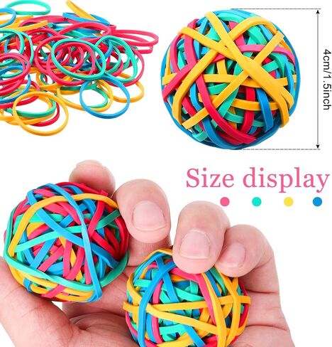 4 Roll Rubber Band Elastic Ball About 400 Pieces Colorful Rubber Bands Stretchable Rubber Band Balls Stationery Holder Elastic Band Loops for DIY, Arts and Crafts, Document Organizing in Saudi Arabia