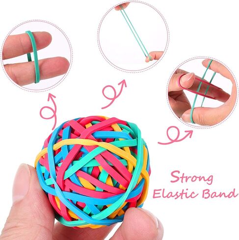 4 Roll Rubber Band Elastic Ball About 400 Pieces Colorful Rubber Bands Stretchable Rubber Band Balls Stationery Holder Elastic Band Loops for DIY, Arts and Crafts, Document Organizing in Saudi Arabia