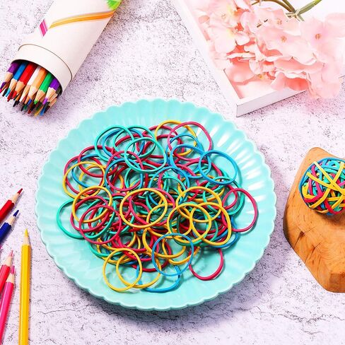 4 Roll Rubber Band Elastic Ball About 400 Pieces Colorful Rubber Bands Stretchable Rubber Band Balls Stationery Holder Elastic Band Loops for DIY, Arts and Crafts, Document Organizing in Saudi Arabia