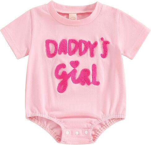 Newborn Infant Baby Boy Girl Summer Bubble Romper Round Neck Short Sleeve Jumpsuit Letter Embroidery Bodysuit in Saudi Arabia