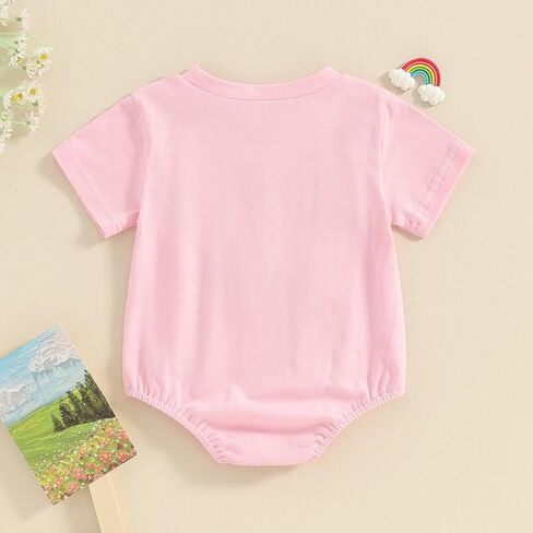 Newborn Infant Baby Boy Girl Summer Bubble Romper Round Neck Short Sleeve Jumpsuit Letter Embroidery Bodysuit in Saudi Arabia