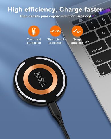 AILKIN 2Pack شاحن لاسلكي مغناطيسي، حامل لوحة شحن سريع لاسلكي Qi، حامل حلقة إصبع MagSafe لاسلكي لشحن هاتف Android لهاتف iPhone 15 Pro Max، Samsung Galaxy S24/S23 Google Pixel 8 in Kuwait