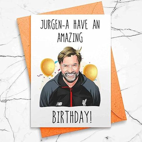 Funny Jurgen - بطاقة رياضية مضحكة لعيد الميلاد، عيد ميلاد سعيد، فكاهة عيد ميلاد، بطاقة كرة قدم مضحكة، مجموعة بطاقات كرة القدم [00094] in Kuwait