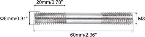 MECCANIXITY 12pcs Push Rod Connector Double End Threaded Rod 304 Stainless Steel Threaded Pull Rod for DIY RC Car, Boat, Car, Airplane, Helicopter Model&DIY Material, M8x60mm in Saudi Arabia