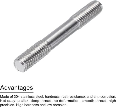 MECCANIXITY 12pcs Push Rod Connector Double End Threaded Rod 304 Stainless Steel Threaded Pull Rod for DIY RC Car, Boat, Car, Airplane, Helicopter Model&DIY Material, M8x60mm in Saudi Arabia