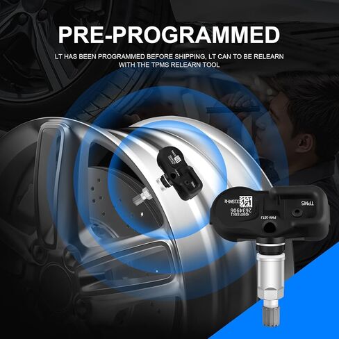 مستشعر Tpms 315 ميجا هرتز نظام مراقبة ضغط الإطارات متوافق مع تشيفي سيلفرادو جي إم سي كاديلاك بويك بونتياك ساتورن هامبر ساب يستبدل # 13581558، 13598771،13586335، 13598772 4 عبوات in Kuwait