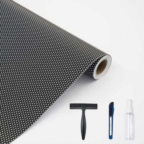 DKTIE Perforated Vinyl Privacy Window Film - One Way Window Film, Perfect for Home, Car, RV, Office (Black, 23.6'' x 78.7'') in Saudi Arabia