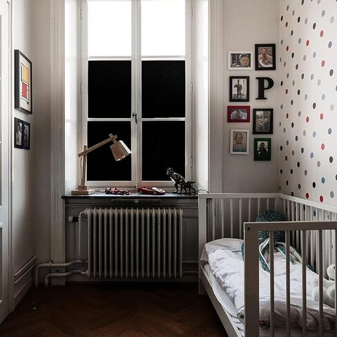 Coavas Blackout Window Film Static Cling 100% حجب الضوء لتعتيم الغرفة، نافذة خصوصية غير شفافة تغطي نافذة زجاجية قابلة لإعادة الاستخدام للتحكم في الحرارة (أسود أبيض، 17.7 بوصة × 70.8 بوصة) in Kuwait