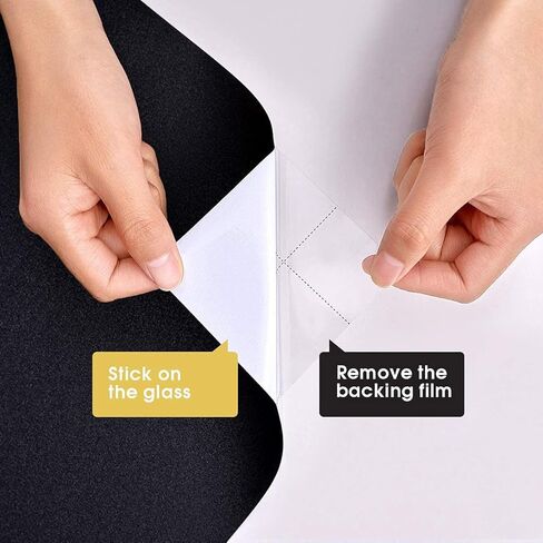 Coavas Blackout Window Film Static Cling 100% حجب الضوء لتعتيم الغرفة، نافذة خصوصية غير شفافة تغطي نافذة زجاجية قابلة لإعادة الاستخدام للتحكم في الحرارة (أسود أبيض، 17.7 بوصة × 70.8 بوصة) in Kuwait