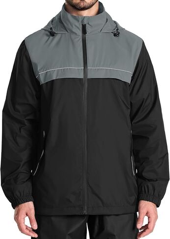 سترة المطر الرجالية V VALANCH مقاومة للماء مع غطاء رأس عاكس للضوء سترة واقية خفيفة الوزن للجولف وركوب الدراجات والمشي لمسافات طويلة in Kuwait