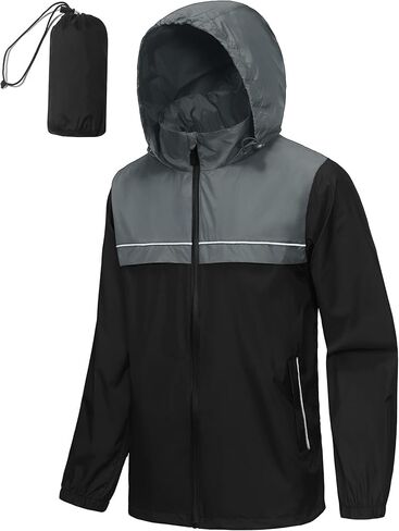 سترة المطر الرجالية V VALANCH مقاومة للماء مع غطاء رأس عاكس للضوء سترة واقية خفيفة الوزن للجولف وركوب الدراجات والمشي لمسافات طويلة in Kuwait