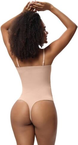 Shapewear Bodysuit for Women Tummy Control, Thong with Removable Shoulder Straps Compression Sculpting Body Shaper in Saudi Arabia