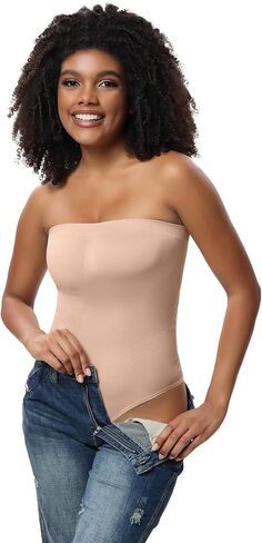 Shapewear Bodysuit for Women Tummy Control, Thong with Removable Shoulder Straps Compression Sculpting Body Shaper in Saudi Arabia