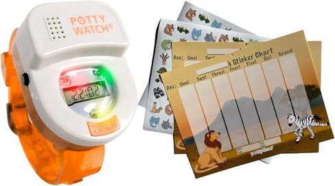 Meet Potty Watch The 1st Watch Made to Help Potty Train, Watch + Sticker Chart (Pond Sticker Chart, Orange) in Saudi Arabia