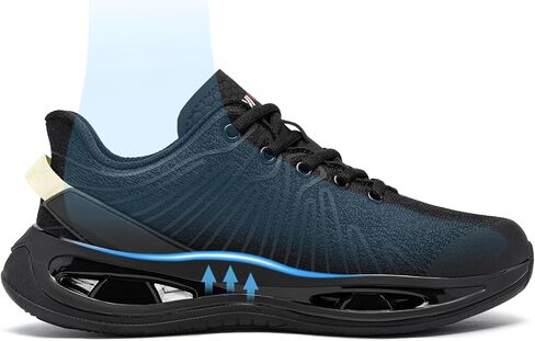 LARNMERN Steel Toe Shoes for Women Slip Resistant Work Boots Safety Sneakers Lightweight Comfortable Breathable Tennis Shoe(6 Women, Black) in Saudi Arabia