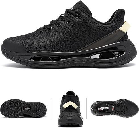 LARNMERN Steel Toe Shoes for Women Slip Resistant Work Boots Safety Sneakers Lightweight Comfortable Breathable Tennis Shoe(6 Women, Black) in Saudi Arabia