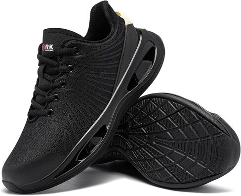 LARNMERN Steel Toe Shoes for Women Slip Resistant Work Boots Safety Sneakers Lightweight Comfortable Breathable Tennis Shoe(6 Women, Black) in Saudi Arabia