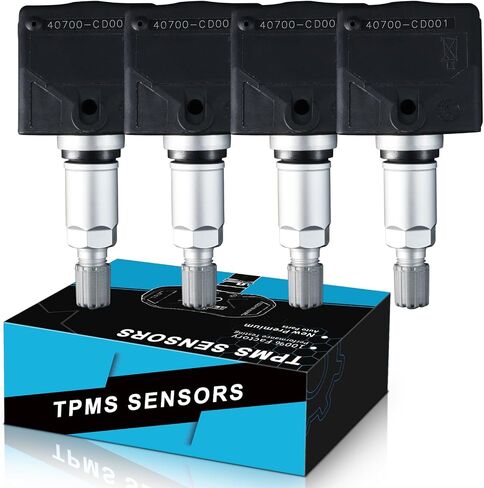 مستشعر TPMS جديد كليًا 40700CD001 لـ: -Infiniti EX35 FX50 G35 G37، لـ: -Nissan 350Z 370Z، لـ: -Chevrolet Altima Armada Cube Frontier، 315 ميجا هرتز، مبرمج، مستشعر ضغط الإطارات (4 قطع مطورة) in Saudi Arabia