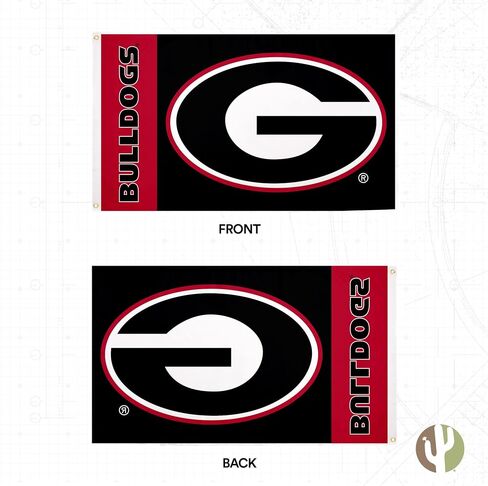 لافتات علم جامعة جورجيا لصبار الصحراء بولدوج UGA Dawgs أعلام 100% بوليستر للاستخدام الداخلي والخارجي 3x5 (اسم الفريق) in Saudi Arabia