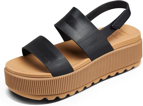 Reef Womens Sandals, Water Vista Higher, Black/Tan, 10 in Saudi Arabia