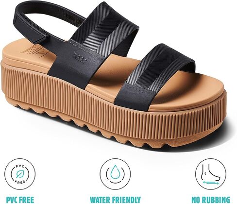 Reef Womens Sandals, Water Vista Higher, Black/Tan, 10 in Saudi Arabia
