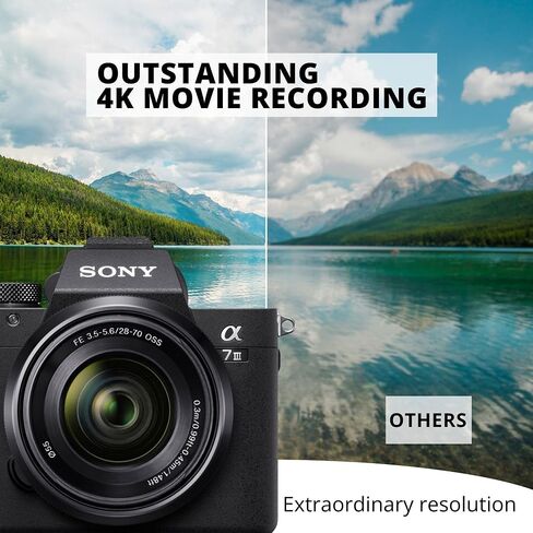 Sony Alpha 7 III Full-Frame Mirrorless Interchangeable Lens Camera with 28-70mm Lens Bundle with 17-50mm F/4 Di III VXD, Editing Software, 128GB SD Card, and Accessories (7 Items) in Saudi Arabia