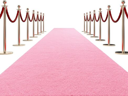 HOMBYS Extra Thick Pink Carpet Runner for Events, 2x15 Feet Not Slip Red Aisle Runway Rug for Party Wedding & Special Events Decorations in Saudi Arabia