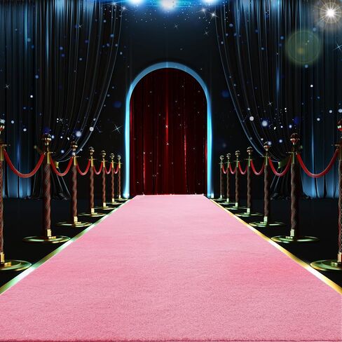 HOMBYS Extra Thick Pink Carpet Runner for Events, 2x15 Feet Not Slip Red Aisle Runway Rug for Party Wedding & Special Events Decorations in Saudi Arabia