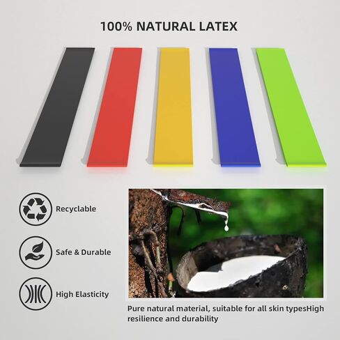 أربطة مقاومة، أربطة دائرية للتمارين الرياضية للساقين والأذرع، 5 مجموعات من الأربطة المرنة بمستويات مقاومة مختلفة للنساء والرجال لليوجا وصالة الألعاب الرياضية والتدريب، مع حقيبة حمل ودليل تعليمات in Kuwait