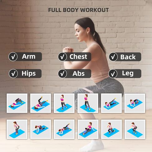 أربطة مقاومة، أربطة دائرية للتمارين الرياضية للساقين والأذرع، 5 مجموعات من الأربطة المرنة بمستويات مقاومة مختلفة للنساء والرجال لليوجا وصالة الألعاب الرياضية والتدريب، مع حقيبة حمل ودليل تعليمات in Kuwait