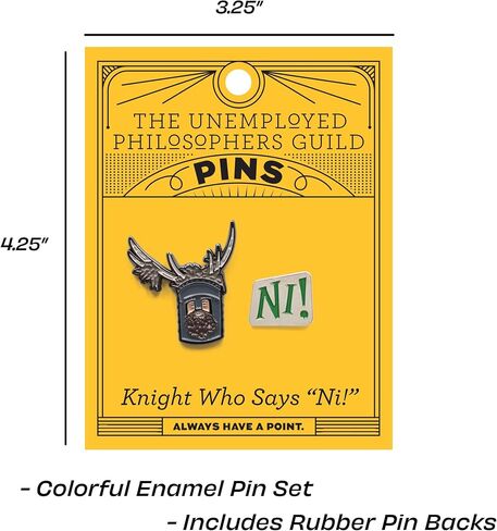 The Unemployed Philosophers Guild Knight Who Says "Ni" Enamel Pin Set - Officially Licensed Monty Python Themed Pins with Strong Rubber Backing Clasps in Saudi Arabia